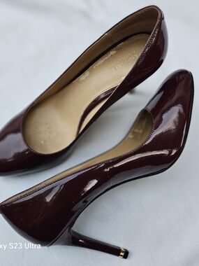 MICHAEL Michael Kors Glossy Burgundy Patent Stiletto Pumps